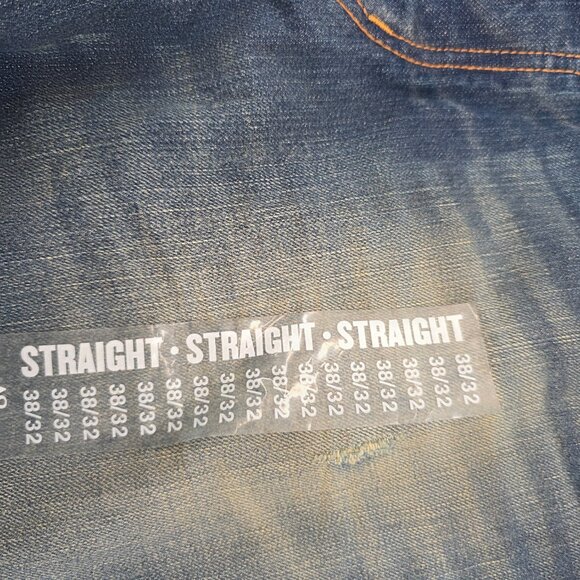 Aeropostale Jeans Mens Essex Straight Blue Distressed  Faded Measure 38 x32 - Picture 5 of 11